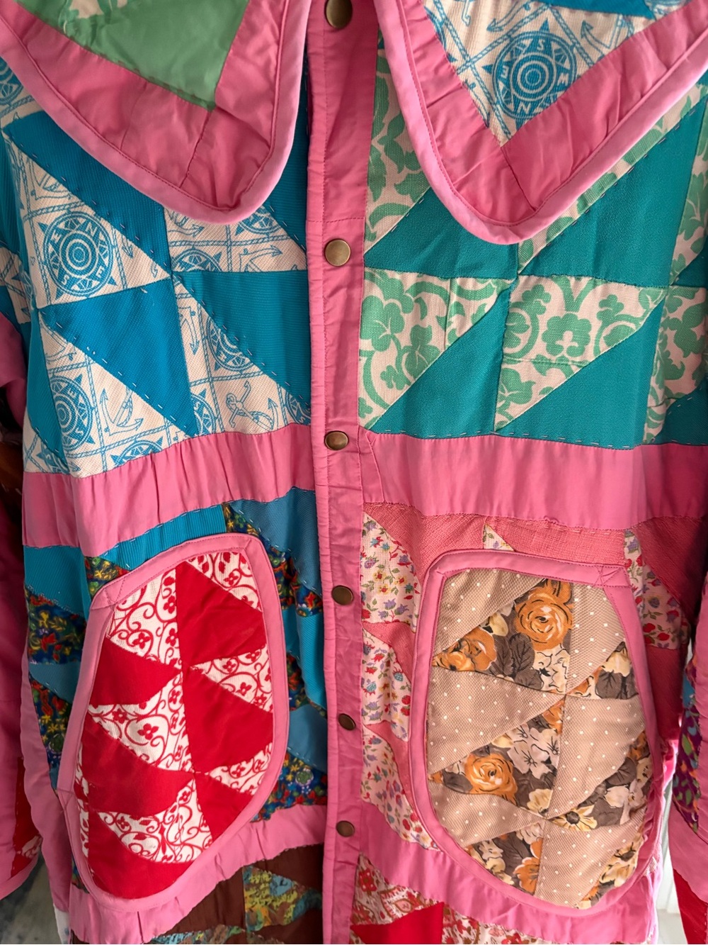 Long Collared Quilt Jacket - Picture 4 of 5